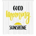 thumbnail image 3 of Ambesonne Wording Shower Curtain, Morning Sunshine, 69"Wx84"L, Black Yellow and White, 3 of 3