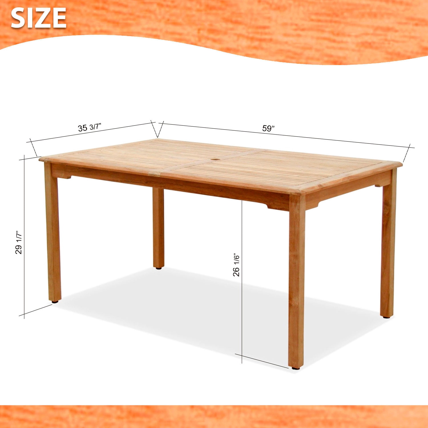 Amazonia Norwich 5 Pieces Certified Teak Rectangular Outdoor Dining Set, Ideal for Patio