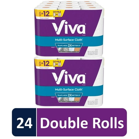 Viva Multi-Surface Cloth Paper Towels, 24 Double Rolls (110 Sheets per Roll)