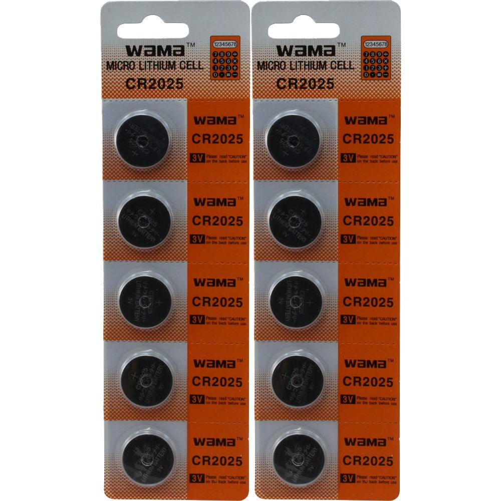 (10) CR2025 Lithium Cell 3V Batteries