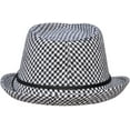 thumbnail image 3 of Simplicity Women & Men's Houndstooth Wool Trilby Hat Black/White, 3 of 4