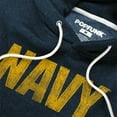 thumbnail image 2 of Navy Logo Unisex Adult Slim Fit Pull-Over Heather Hoodie, Navy, Medium, 2 of 5