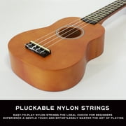 Likegreen Ukulele 21 Inch Wood Kit for Beginner Kids Students Colorful Gift Brown