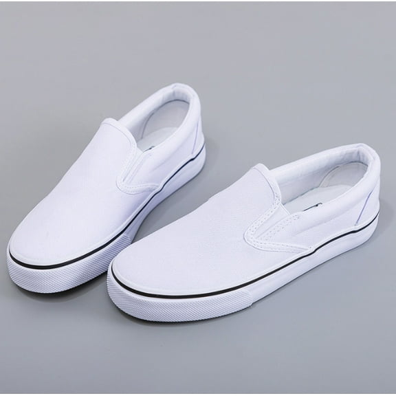 Mens Slip on Sneakers Loafers Shoes Canvas Black Shoes Canvas White Casual Fashion Shoes