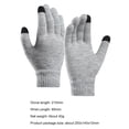 thumbnail image 2 of Guantes tejidos con dedos completos para hombres y mujeres, mitones cálidos para bicicleta con pantalla táctil (gris), 2 of 6