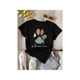 thumbnail image 1 of Women's Casual Crew Neck T-Shirt with Cartoon Dog Paw Print, Medium Stretch, Short Sleeve, Regular Fit, all Seasons - "Faith Hope Love" Graphic Tee, 1 of 6