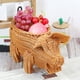 thumbnail image 4 of Cesta de almacenamiento de mimbre decorativa con forma de cerdo, cesta tejida de mimbre para servir, cesta de pan de sauce, fruta de paja hecha a mano, 4 of 5