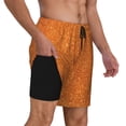 thumbnail image 3 of Balery Orange Glitter Mens Swim Trunks Swim Shorts for Men Quick Dry Inseam Beach Shorts with Compression Liner Pocket-X-Large, 3 of 9