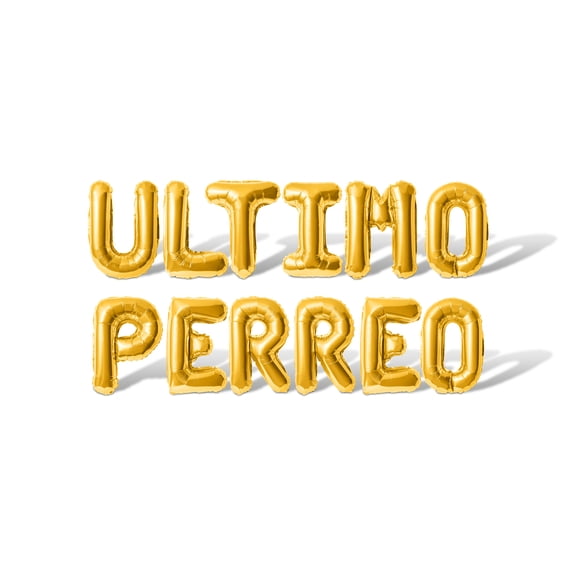 Letter Balloons - ULTIMO PERREO 16" Inch Alphabet Letters Foil Mylar Balloon Bachelorette Party or Bridal Shower Banner (Gold)