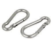 Uxcell M4 x 40mm 304 Stainless Steel Carabiner Spring Snap Link Hook 2PCS