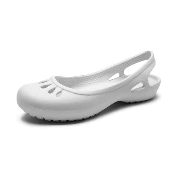 Sandalias Mujeres zapatos de jardín Eva no es deslizamiento Toe cerrado para piscina (39) blanco