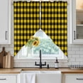 thumbnail image 3 of Swag Valance Curtains for Windows, Black Yellow Plaid Light Filtering Kitchen Curtains with Rod Pocket, Retro Country Buffalo Check Gingham Window Treatment Valances for Living Room, 36x36 - 2 PCS, 3 of 9