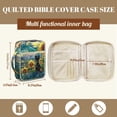 thumbnail image 5 of FOR U DESIGNS Cat Sunflower Stained Glass Pattern Bible Cover Case Lightweight Bible Carrying Case Quilted Book Cover Bibles Organizer Cases Bible Carrier with Handle and Zipper, 5 of 7