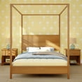 thumbnail image 2 of Haven Canopy Bed with Square Post and Wood Headboard (Queen), Pecan, 2 of 9