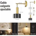 thumbnail image 4 of Lámpara de Pared Recargables Inalámbricas, Apliques de Pared con 12 Colores, Lámpara de Pared que Funciona con pilas, Bombillas LED Regulables y Mando a Distancia para Drmitorio, 4 of 7