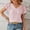 *Pink, variant on ClodeEU Women's Summer Ruffle Short Sleeve Shirt ,V Neck Casual Loose Chiffon Blouses Black,Womens Plus M
