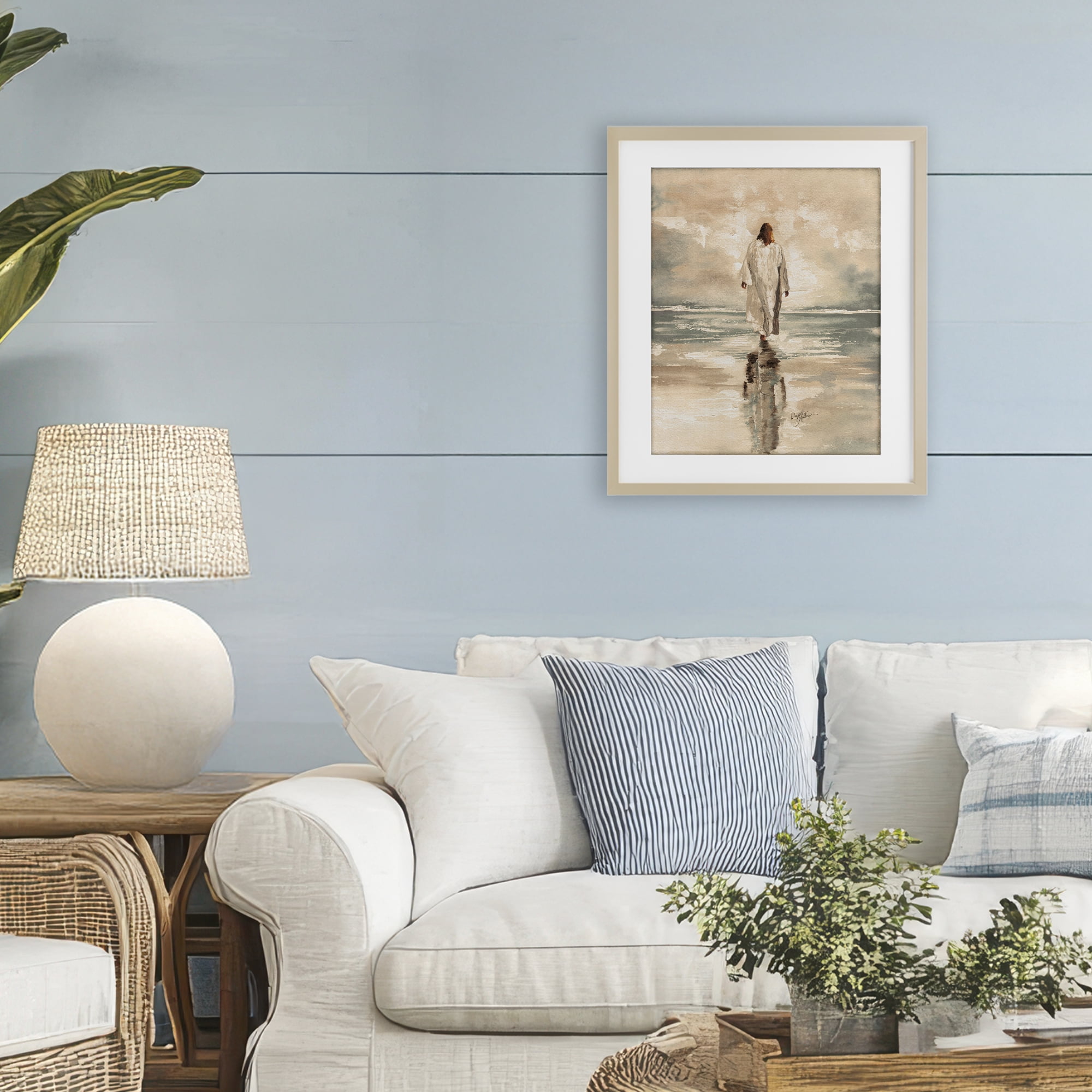 Stupell Industries Jesus Calms The Sea Birch Framed Print Under Glass, design by Elizabeth Medley