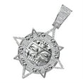 thumbnail image 2 of Real Diamond 0.90 Cwt. Aztec Sun God Mayan Calendar Oro Azteca Pendant Charm 2'', 2 of 4