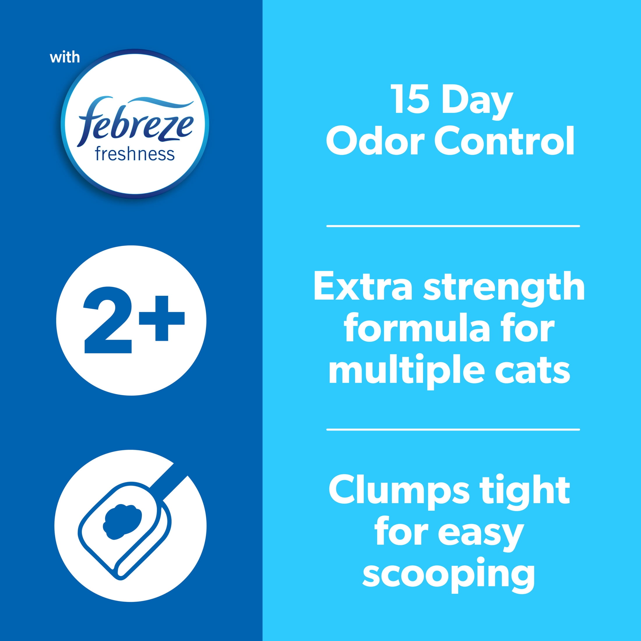 Fresh Step Multi-Cat Extra Strength Clumping Cat Litter with Febreze, 25 lbs