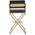 thumbnail image 6 of Home Square Director 30" Contemporary Steel Bar Stool in Black & Gold - Set of 2, 6 of 10