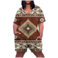thumbnail image 2 of Rompers for Women Snoarin Plus Size Printed V Neck Short Sleeve Wide Leg Pants Overalls Jumpers with Pockets 2023 on Clearance, 2 of 6