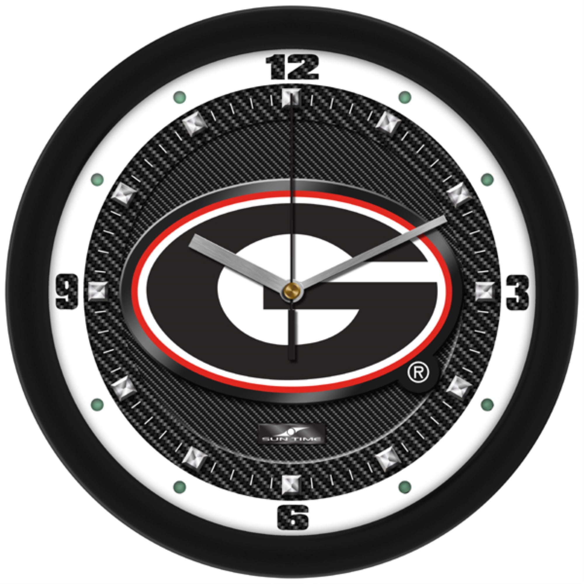 Georgia Bulldogs Carbon Fiber Textured Wall Clock Walmartcom Walmartcom