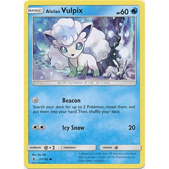 Carta Pokémon Vulpix de Alola 21/145 SM Guardianes Ascendentes