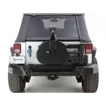 Rampage by RealTruck Rear Trail Guard Bumper for Jeep Wrangler JK | Tire Carrier, Steel, Black | 9950919 | Compatible with 2007 - 2018 Jeep Wrangler JK Unlimited