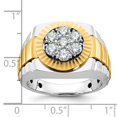 thumbnail image 4 of Auriga Fine Jewelry 10K Two-tone Gold Men's Polished Satin and Textured 1 Carat Diamond Ring Size- 10, 4 of 5