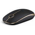 thumbnail image 2 of Ratón Inalámbrico 2.4G, Ratón Portátil Delgado para Computadora Portátil con Receptor Nano, Ratón Óptico Silencioso para Notebook, PC, Laptop, Computadora - Negro y Oro, 2 of 9