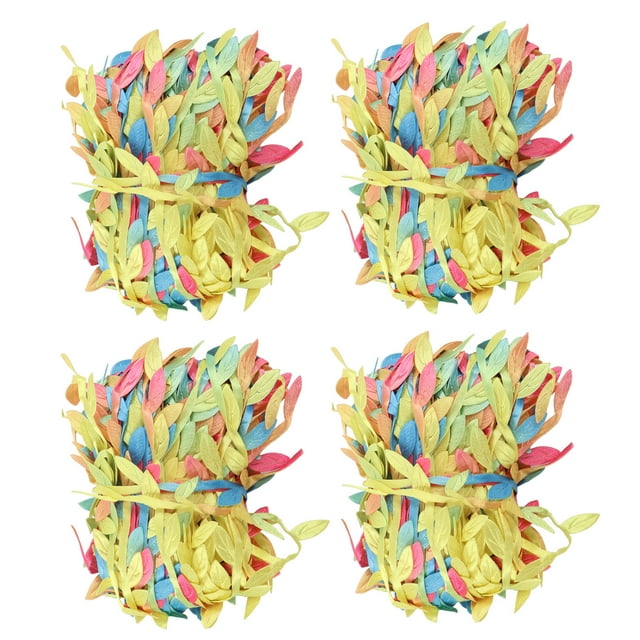 Green Leaf Ribbon,4 Rolls Colorful Leaf Artificial Vines Leaves String Trim Ribbon Decorative Leaf Ribbon Ultimate Comfort