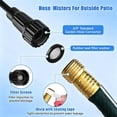 thumbnail image 6 of 3 Way Flexible Outdoor Misting Stand Hose Adjustable Brass Nozzles Garden Patio Backyard Cooling Water Spray System, 6 of 10