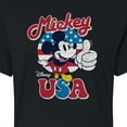 thumbnail image 3 of Disney - Americana - Mickey USA - Juniors Cropped Cotton Blend T-Shirt, 3 of 5