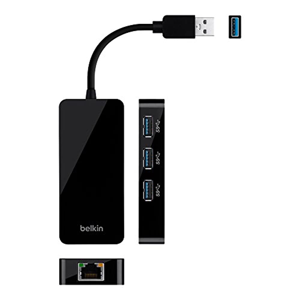 Belkin USB-IF Certified USB 3.0 3-Port Hub with Gigabit Ethernet Adapter - image 4 of 7