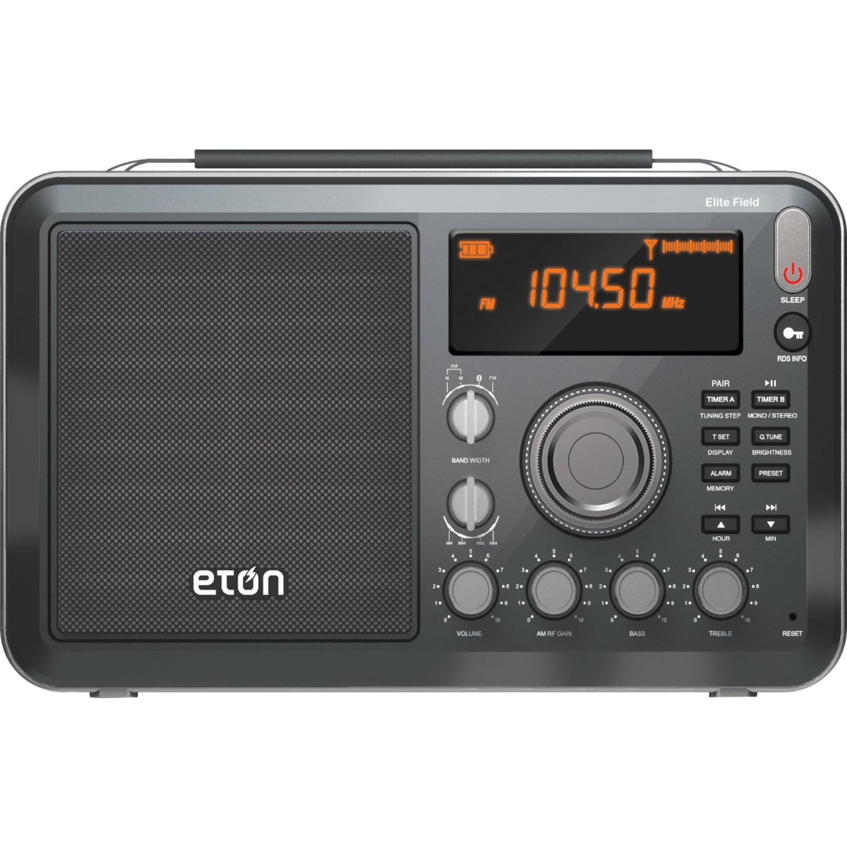 Eton Elite Field BT Portable AM/FM Radio, Gray