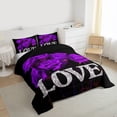 thumbnail image 3 of Castle Fairy Romantic Floral Rose Twin Comforter Sets,Happy Valentine's Day Bedding Set, 3 of 8