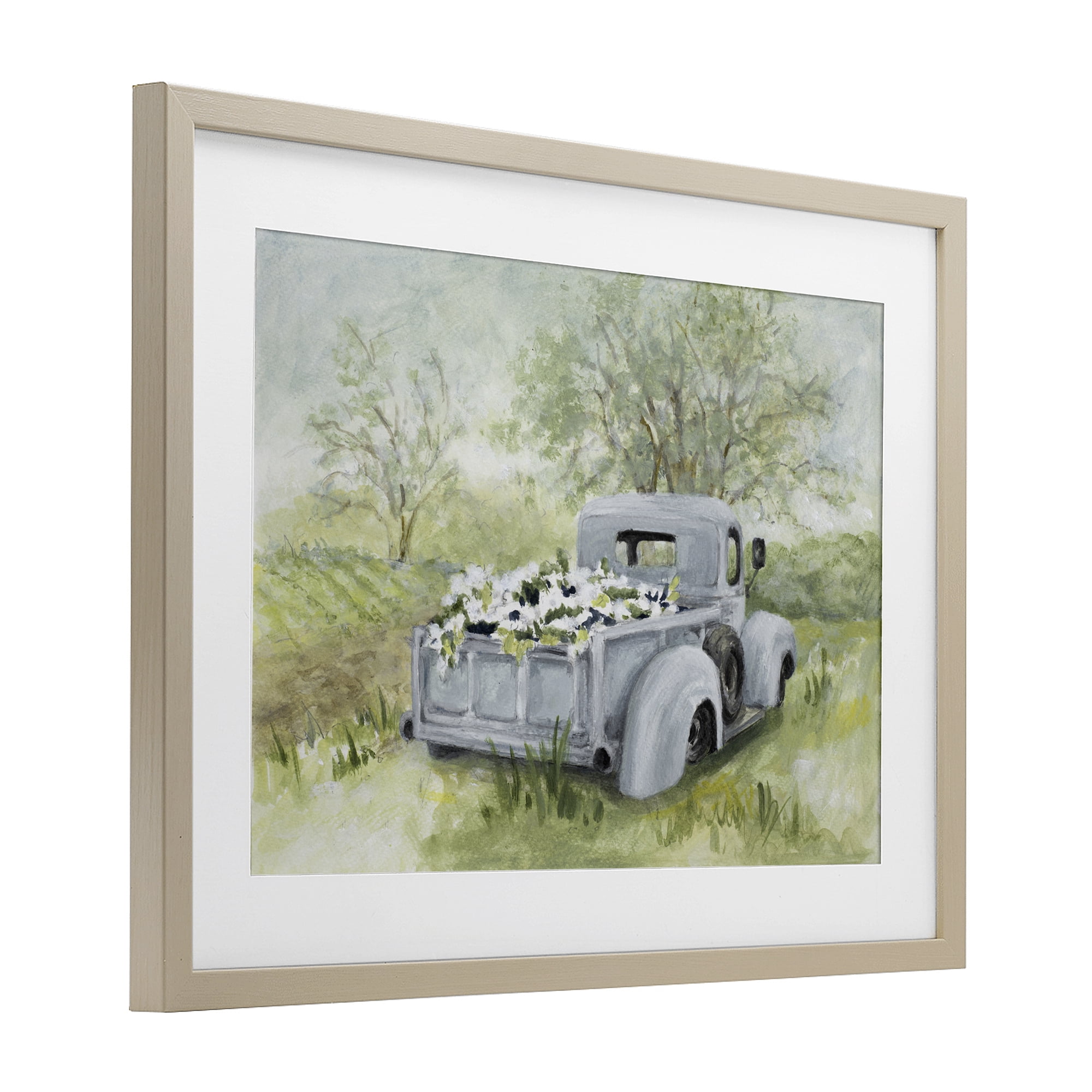 Stupell Industries Vintage Blue Truck Flower Sale Birch Framed Print Under Glass, design by Lanie Loreth