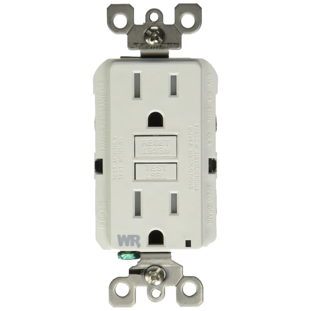Toma eléctrica Leviton R92-GFWT1-0KW Blanca