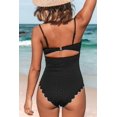 thumbnail image 3 of Traje de baño de una pieza para mujer Traje de baño sexy con recorte festoneado negro, 3 of 8