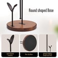 Countertop Paper Towel Holder With Round Wooden Base And Leaf Accent In ...