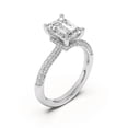 thumbnail image 2 of Ammo Jewel 2.2 Ct Emerald Cut Lab-Created Simulated Diamond Engagement Ring - 14K White Gold Plated - Prong Setting - Perfect for Wedding, Anniversary and Gifts for Her - Elegant Solitaire Design, 2 of 3
