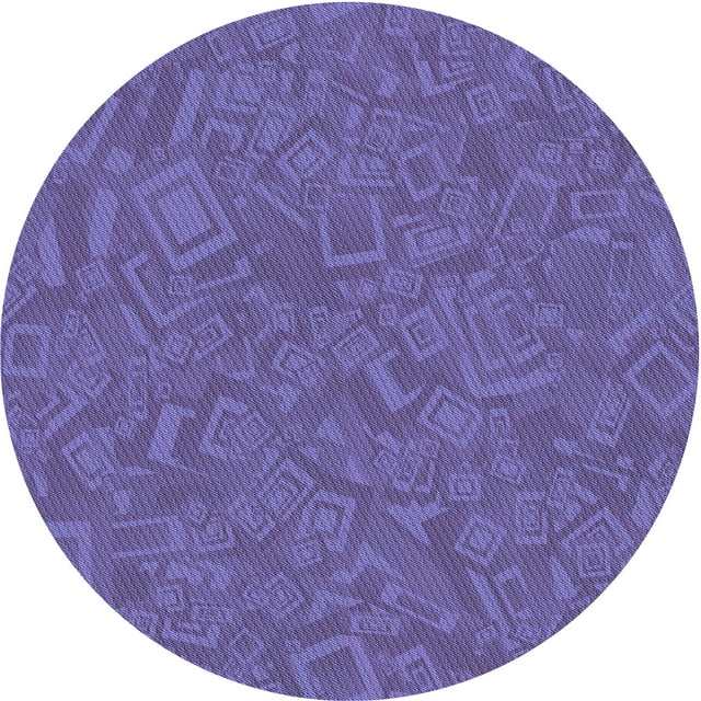 Ahgly Company Tapis Rond Lavable en Machine Intérieur Transitionnel Violet Améthyste Violet, 3 Pieds Rond