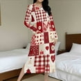 thumbnail image 6 of Women Zipper Robe Xmas Plaid Housecoat Long Sleeves Pajama Dress Full Length Pajama Pockets Sleepwear Comfortable Nightgown Long Bathrobe for Spa, 6 of 9