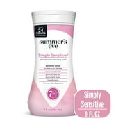Summer’s Eve Simply Sensitive Daily Feminine Wash, Removes Odor, pH Balanced, 9 fl oz