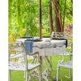 thumbnail image 3 of nqOlkjepod Sand Dollar Coastal Outdoor Tablecloth with Umbrella Hole & Zipper, Summer Beach Beige Sea Round Table Cover 54 Inch, Dining Waterproof Table Cloth Protector for Patio/Party/Picnic, 3 of 7
