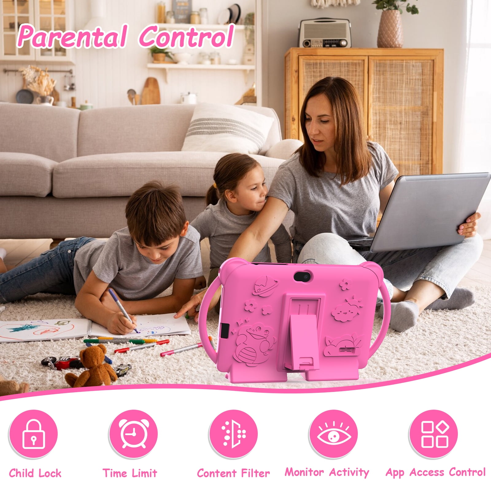 Kids Tablet 7 inch Toddler Tablet Android Tablet for Kids 4GB RAM 32GB ROM