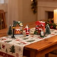 thumbnail image 5 of Christmas Village Set with LED Lighted Houses and Figurines, Indoor Room Decor Collectible Buildings (Requires 2 AA Batteries),Blue, 5 of 6