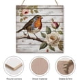 thumbnail image 3 of Zomyto 12x12 In Square Hanging Wood Sign Robin Theme Wall Art, 3 of 8