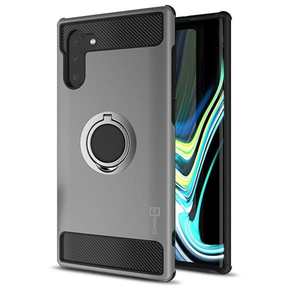 CoverON Samsung Galaxy Note 10 Case with Ring Holder, RingCase Series Hybrid Protective Dua Layer Phone Cover