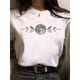 thumbnail image 1 of Maycaur, nueva y divertida camiseta con estampado de luna, camisas blancas y negras para mujer, camiseta de manga corta con cuello redondo a la moda, camisetas de verano, camiseta informal Tan Jianjun unisex, 1 of 2